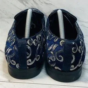 After Midnight Men  Dress Shoe Sz 9 Slip On Embroidered Sequin Velvet Navy Blue After Midnight | Shoes | After Midnight Men Dress Shoe Sz 9  main image 2